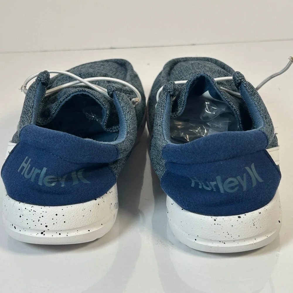 Hurley Melky Blue Textile Slip On‎ Loafers Mens Size 5 Speckled Sole Sneakers